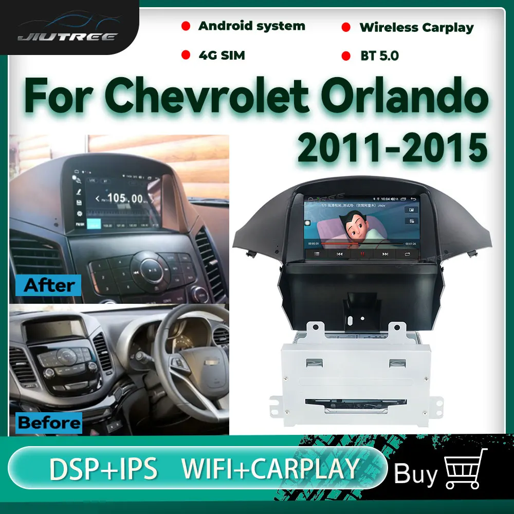 구매 Chevrolet Orlando 2011-2015 용 2Din Android Car Radio 자동 스테레오 무선 Carplay 멀티미디어 플레이어 GPS 네비게이션 헤드 유닛