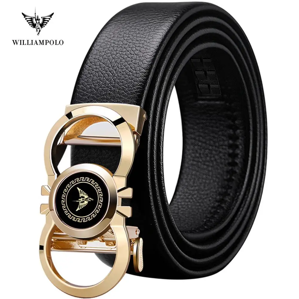 Мужские мягкие ремни-Храповик из натуральной кожи WILLIAMPOLO элегантные роскошные