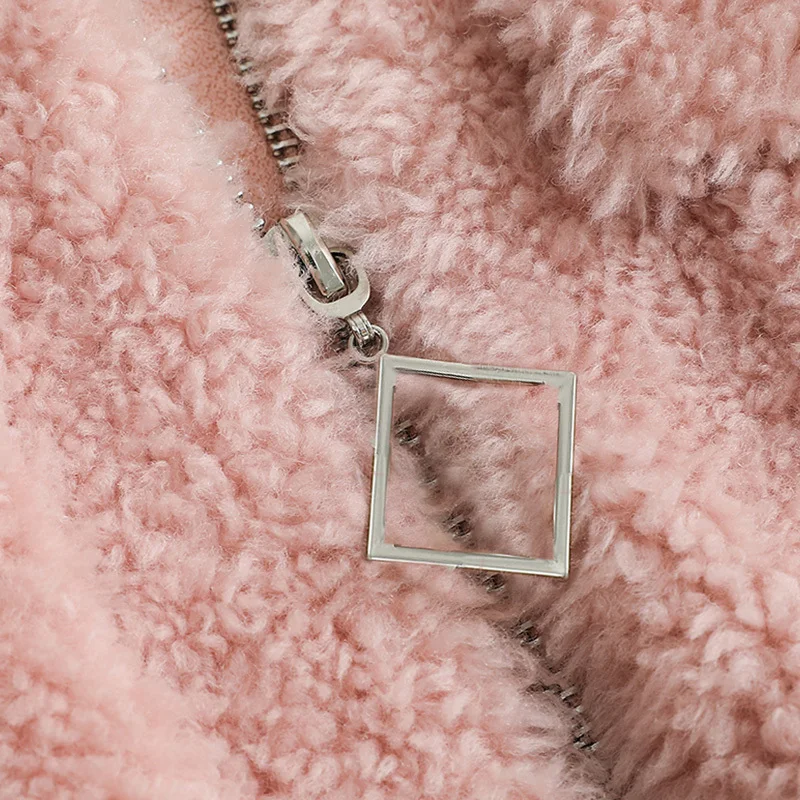 Женская Шуба из натурального меха розового цвета с капюшоном лисьего куртка для