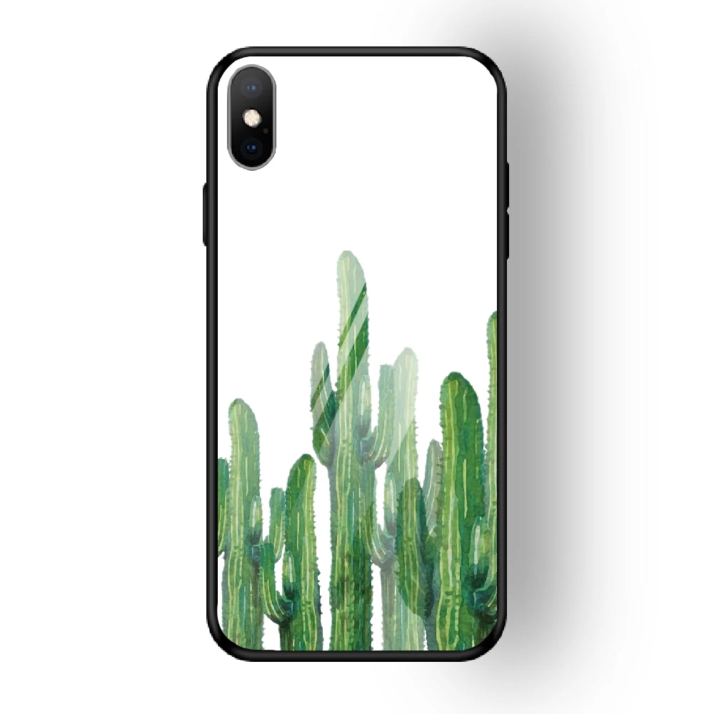 Чехол для телефона с цветочным рисунком для iPhone 7, 8, 6, 6S PLUS, XR, X, XS MAX, задняя крышка из закаленного стекла, чехол для iPhone 5 5S se, глянцевый противоударный чехол
