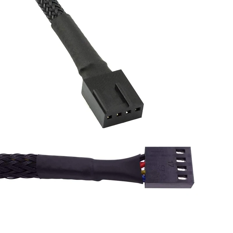 

10PCS 4 Pin PWM Fan Extension Power Cable Connector Case Male to Female Extending Cables Compatible with 4 Pin/3Pin Fan