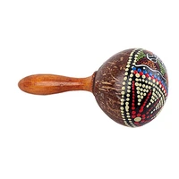 50 hot sale coconut shell sand hammer shaker hand rattle percussion musical instrument toy sand hammer wooden supplies