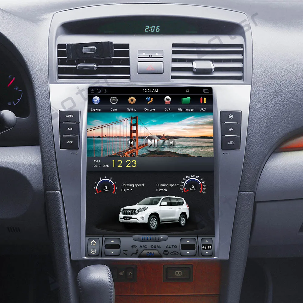 Автомобильный мультимедийный плеер с сенсорным экраном в стиле Tesla Android 9 0 для Toyota