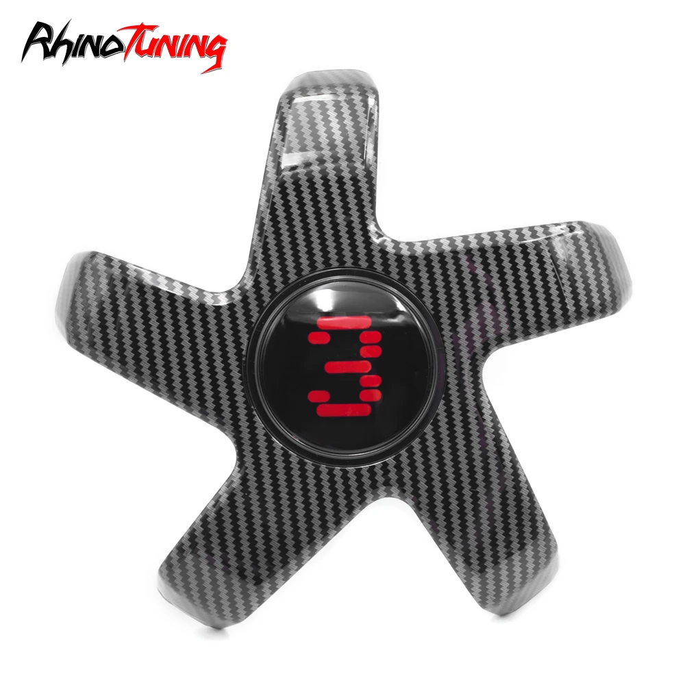 1pc 176mm Car Wheel Center Cap Five-claw Rim For Model 3 Hub Cover Carbon Fiber Red Logo Styling  Auto Accessories