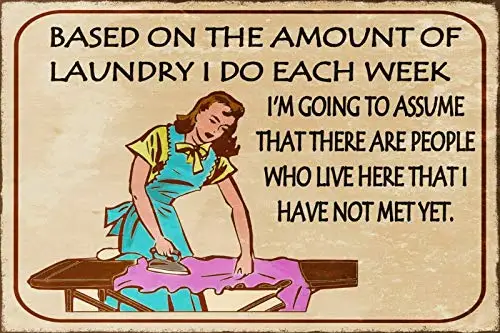 

Laundry Day Funny Humorous Vintage Retro Style Metal Sign, Mother, Mum, Ironing
