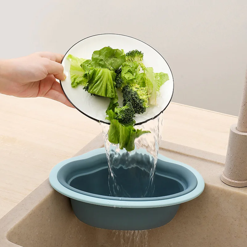 

Kitchen Plastic Sink Basket Shelf Dish and Vegetable Storage Shelf Household Items Gadgets Tools