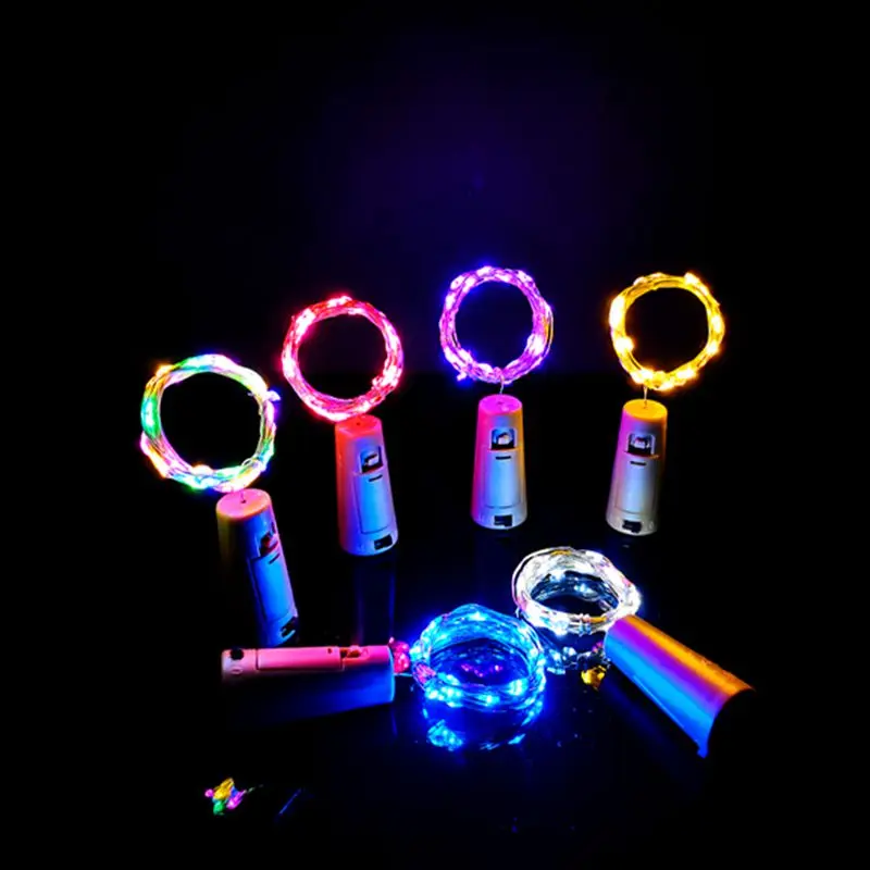 В комплекте батарея 2 м LED гирлянда лампы винная Бутылка пробка Феи провод