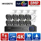 Система видеонаблюдения 4K Ultra HD POE, 8-канальный сетевой видеорегистратор с камерой безопасности 8 Мп, комплект видеонаблюдения, 2-канальная запись звука, 4K Ip-камера