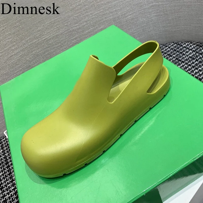 

New Flat Causal Boat Shoes Women Thick Sole Slip On Lazyman Mules Rubber Loafers Slingback Summer Beach Sandals For Ladies 2021