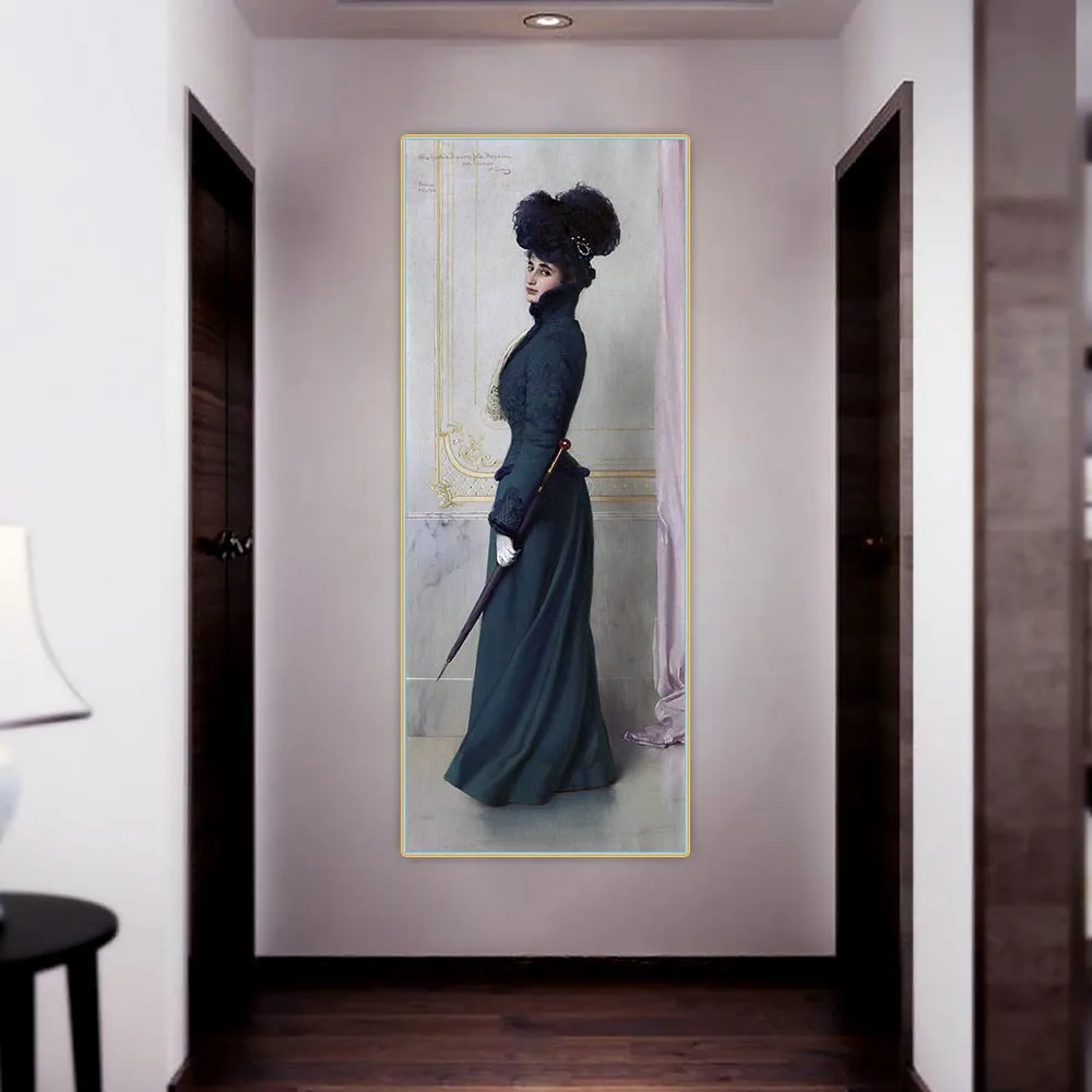 

Portrait of Yole Biaggini Moschini by Vittorio Matteo Corcos Canvas Oil Painting Aesthetics Picture Art Decor Home Decoration