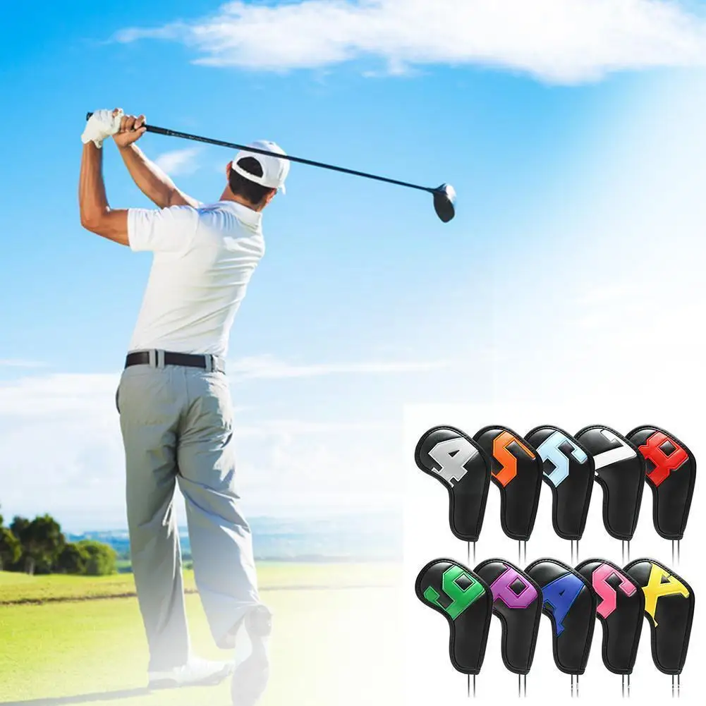 

Golf Iron Cover 9pcs Set Pu Leather Waterproof Universally Soft And Brands Durable Applicable All Irons To Of F5k8