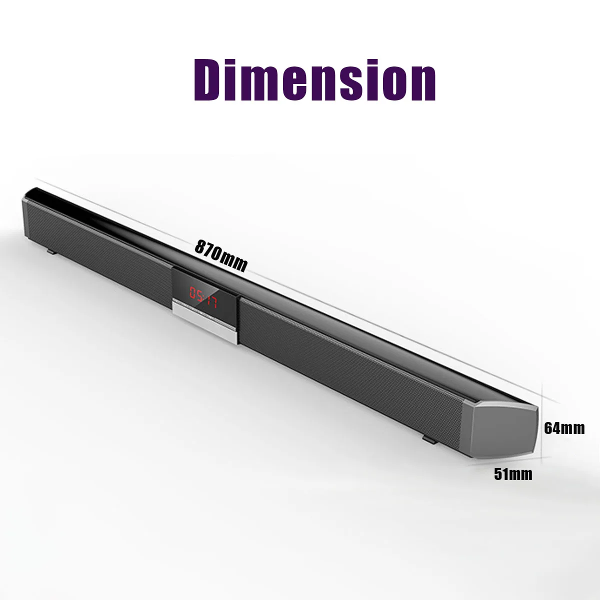 

SR100 LED Display TV Sound Bar Wired and Wireless bluetooth Home Surround SoundBar for PC Theater Speaker Wall-mounted Subwoofer