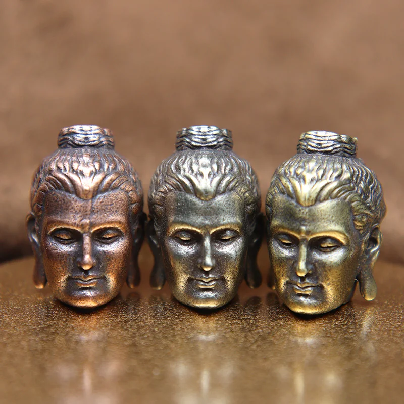 

Shakyamuni Buddha Head Brass Lanyard Pendants Buddhism Paracord Beads Charms EDC DIY Umbrella Rope Bracelets Accessories Jewelry