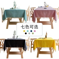 home tablecloths small fresh fringe square grid tablecloth living room table cloth table mat anti stain tablecloth table cover