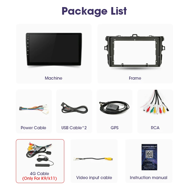 

Android10.0 Car Radio 4G+64G For Toyota Corolla E140/150 2006-2013 4G+WiFi Multimedia Player 2 Din Navigation GPS RDS DSP 48EQ