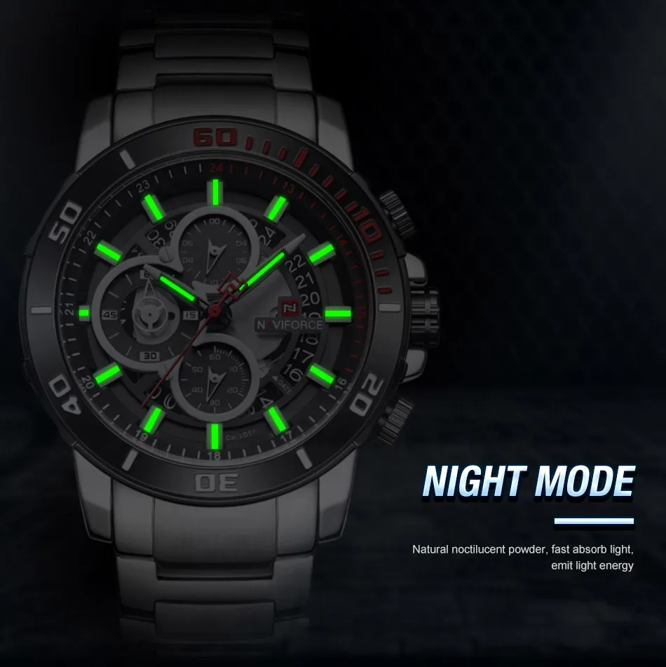 Часы наручные NAVIFORCE Мужские кварцевые спортивные брендовые Роскошные