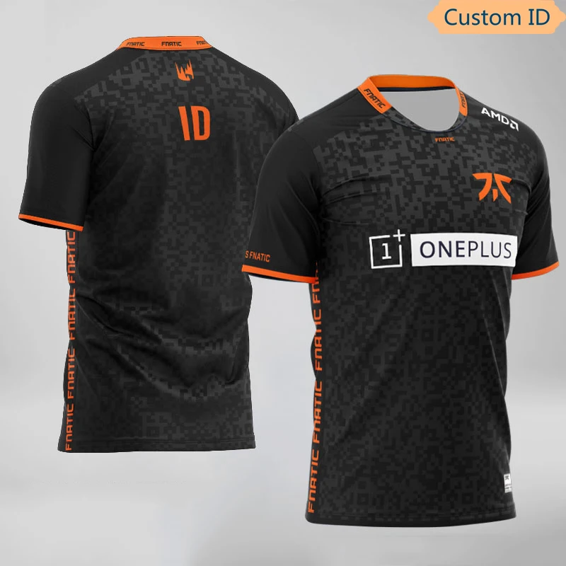LEC S10 команда Fnatic E sport Униформа прошивка Trikots Angepasst имя фаната игровая футболка с V