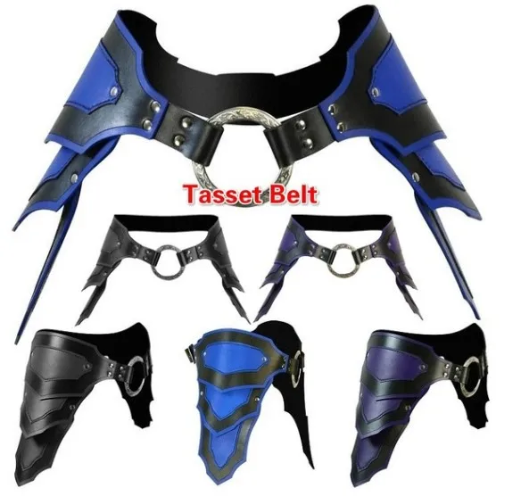 

2021 Medieval Renaissance Leather Faulds Large Ring Belt Ranger Knights Thigh Protector Gothic Tasset Armor Waist Protection