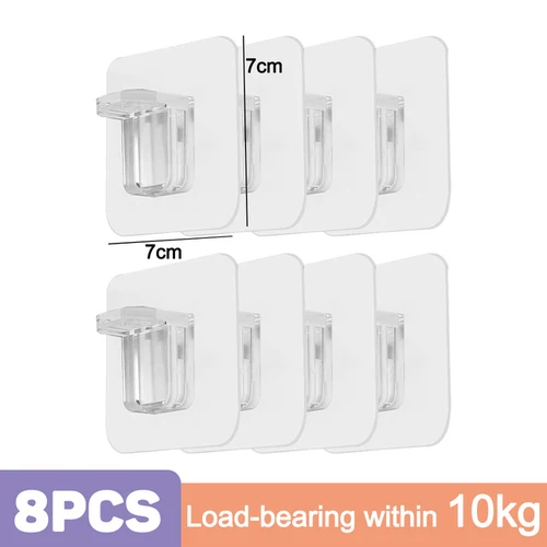 

Двухсторонняя клейкая настенная вешалка, Прочные прозрачные крючки, присоска, настенный держатель для хранения для кухни, ванной комнаты