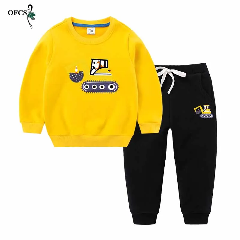 Зимний плотный комплект для девочек Повседневные детские костюмы мультяшная