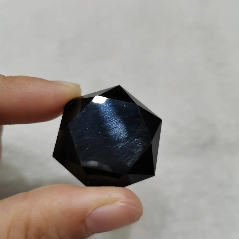 

Natural Black obsidian Star of David Necklace Hexagram Amulet Gemstone Pendant