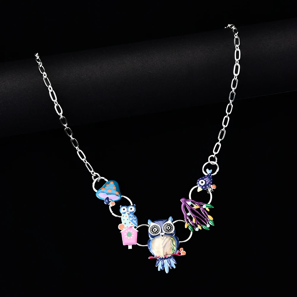 Ожерелье с совой женское эмалированное подвеской в виде птицы для девочек |