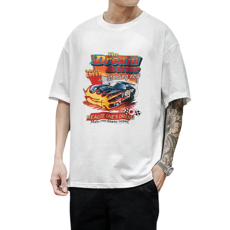 

Футболка Мужская/женская с принтом «The Dream Is True Racing», Модный повседневный топ с коротким рукавом, уличная одежда, рубашка в винтажном стиле
