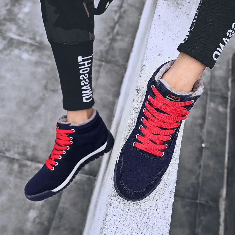 New winter cotton shoes men's high fashion plus velvet warm boots outdoor non-slip waterproof versatile wear casual |