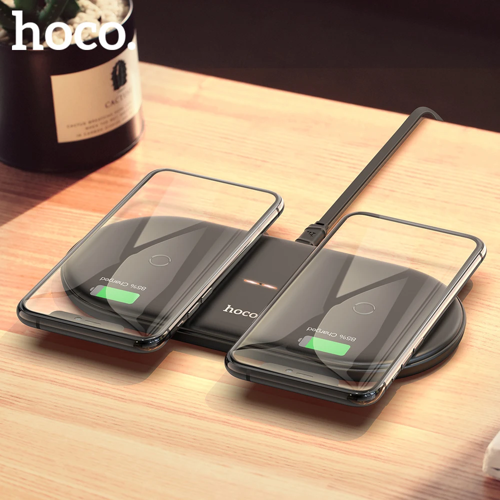 

HOCO Fast Dual 2in1 Wireless Charger Pad for Airpods Pro for iPhone X XR XS 11 Pro Max Samsung S10 Xiaomi QI Induction Charging