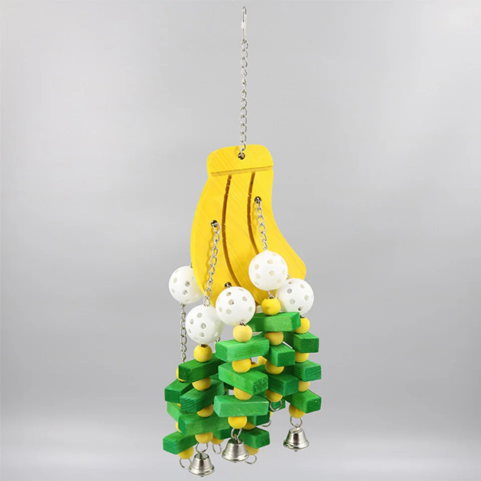 Bird Block Toys with Bells for Medium Parrots and Birds African Grey Cockatoos | Дом и сад