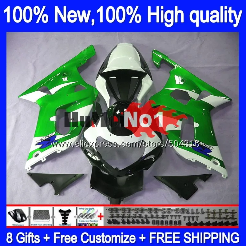

Корпус для SUZUKI GSX-R1000 GSXR1000 1000CC 2000 2001 2002 19MC.129 GSXR-1000 K2 GSX R1000 GSXR 1000 00 01 02 обтекатель зеленый