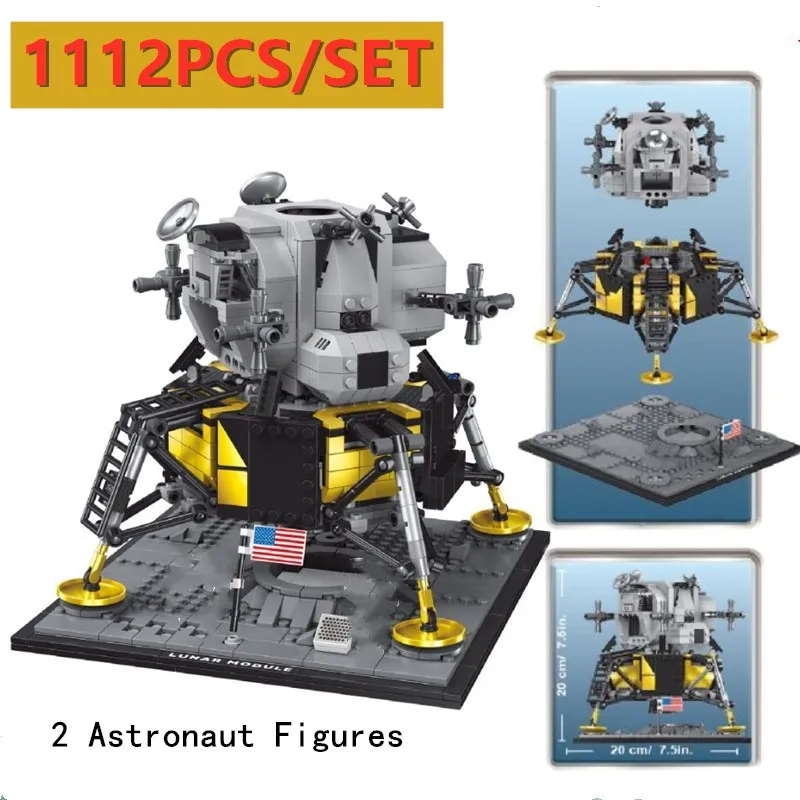 Новинка США серия Space Apollo 11 Lunar mouldle Lander Fit lepinings 10266 Technic Дети Рождество DIY подарок