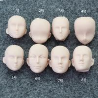 new white skin bald doll head obitsu doll accessories blank face man lady 16 size diy painting learning makeup doll heads