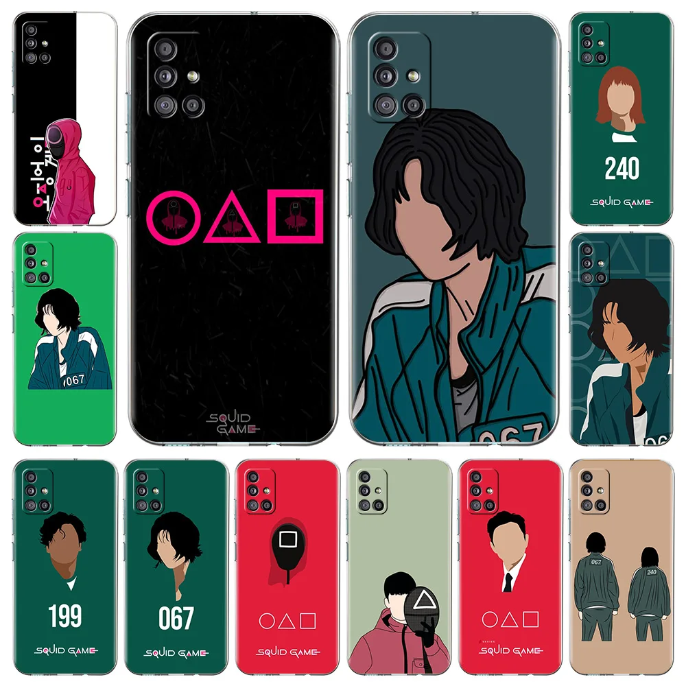 

Squid Game Round Six 456 Phone Case For Samsung Galaxy A51 A71 A21S A12 A11 A31 A41 A52 A32 5G A72 A01 A02S Silicone Clear Cover