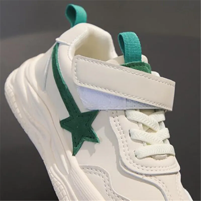 Кроссовки детские кожаные с гибкой подошвой повседневная обувь для мальчиков и