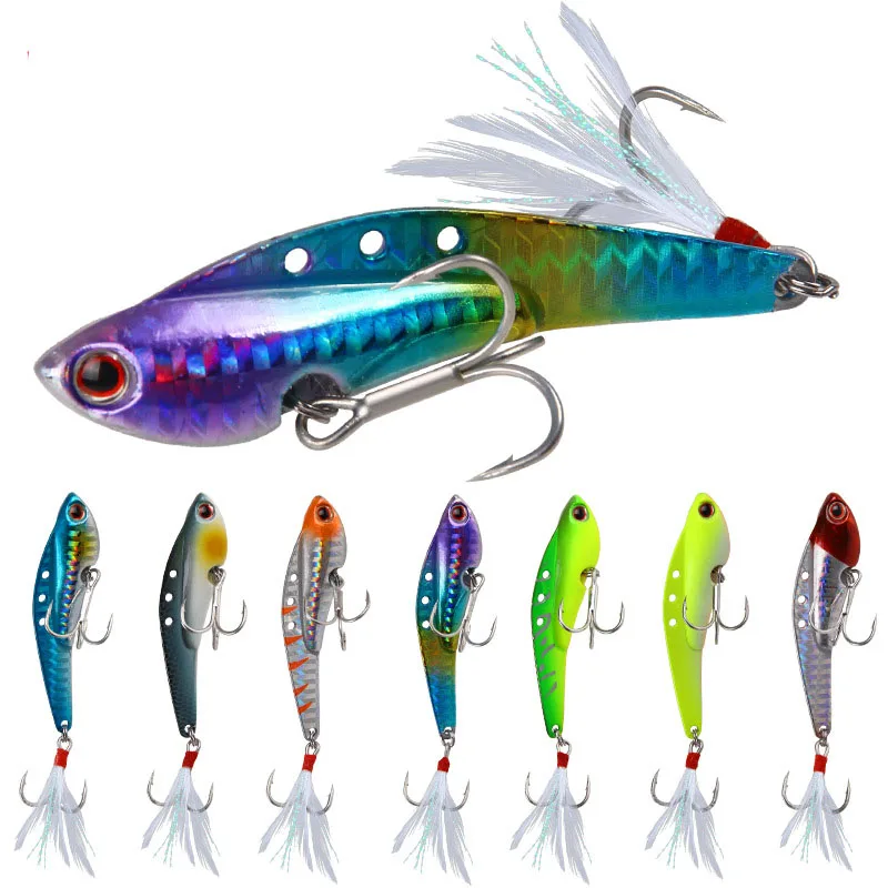 

7.5CM Metal Lure Vibration Blade VIB Dragon Tooth Blood Trough Hook Vib Fishing Tackle Crankbait Sinking Vibrations Hard Bait