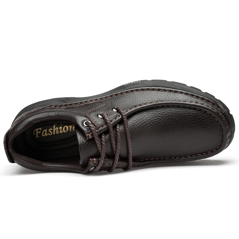 Мужские ботинки ручной работы водонепроницаемые полусапожки из натуральной