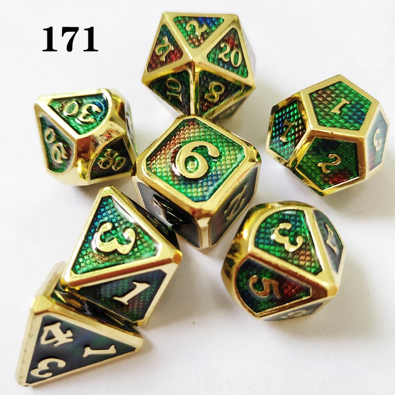 DnD металлические кости RPG MTG кости персонализированный шрифт кости включая различные цвета кости мешок D4 D6 D8 D10 D12 D20