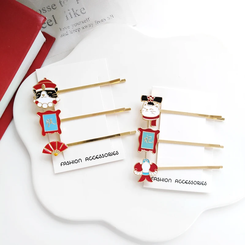 Заколки для волос Timlee H016 заколки из сплава с кошачьими облаками и ласточками