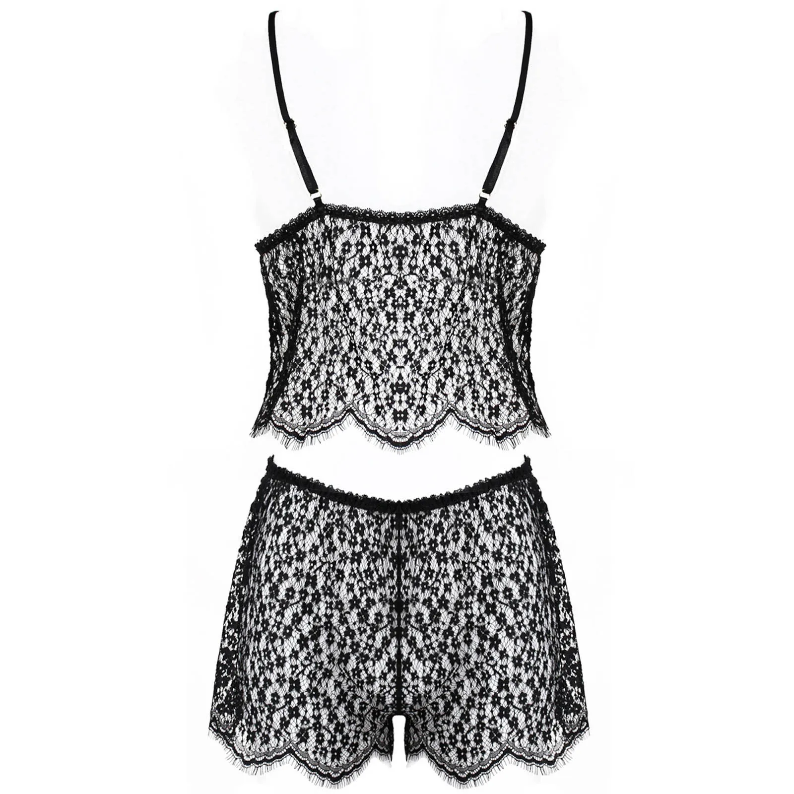 

Womne Lace Sheer Erotic Sexy Lingerie Elastic Temptation Top Panty Sexy Underwear Set Floral PornobSex Costumes Mujer Babydolls