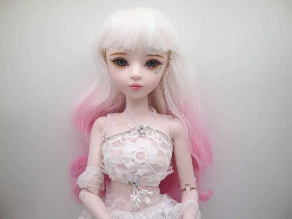 NEW 1/3 BJD Doll 56cm adult sex female Plastic joint moveable doll includes the doll clothes and shoes pink hair