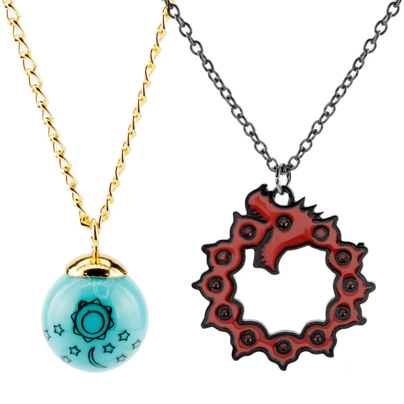 

Ожерелье с подвеской «Семь смертных грехов», цепочка с кулоном в виде дракона, Nanatsu no Taizai, Елизаветы, лионы, синее солнце, звезды, луна