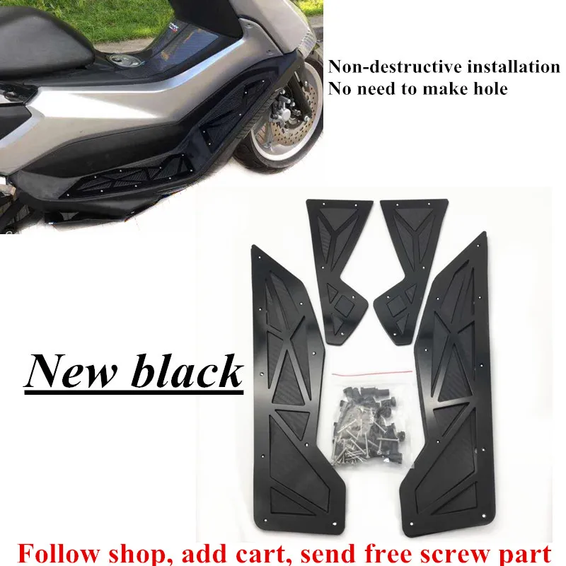 New black Модифицированная мотоциклетная подножка nmax, подножка для ног, подножка для yamaha nmax155 nmax - Цвет: New black