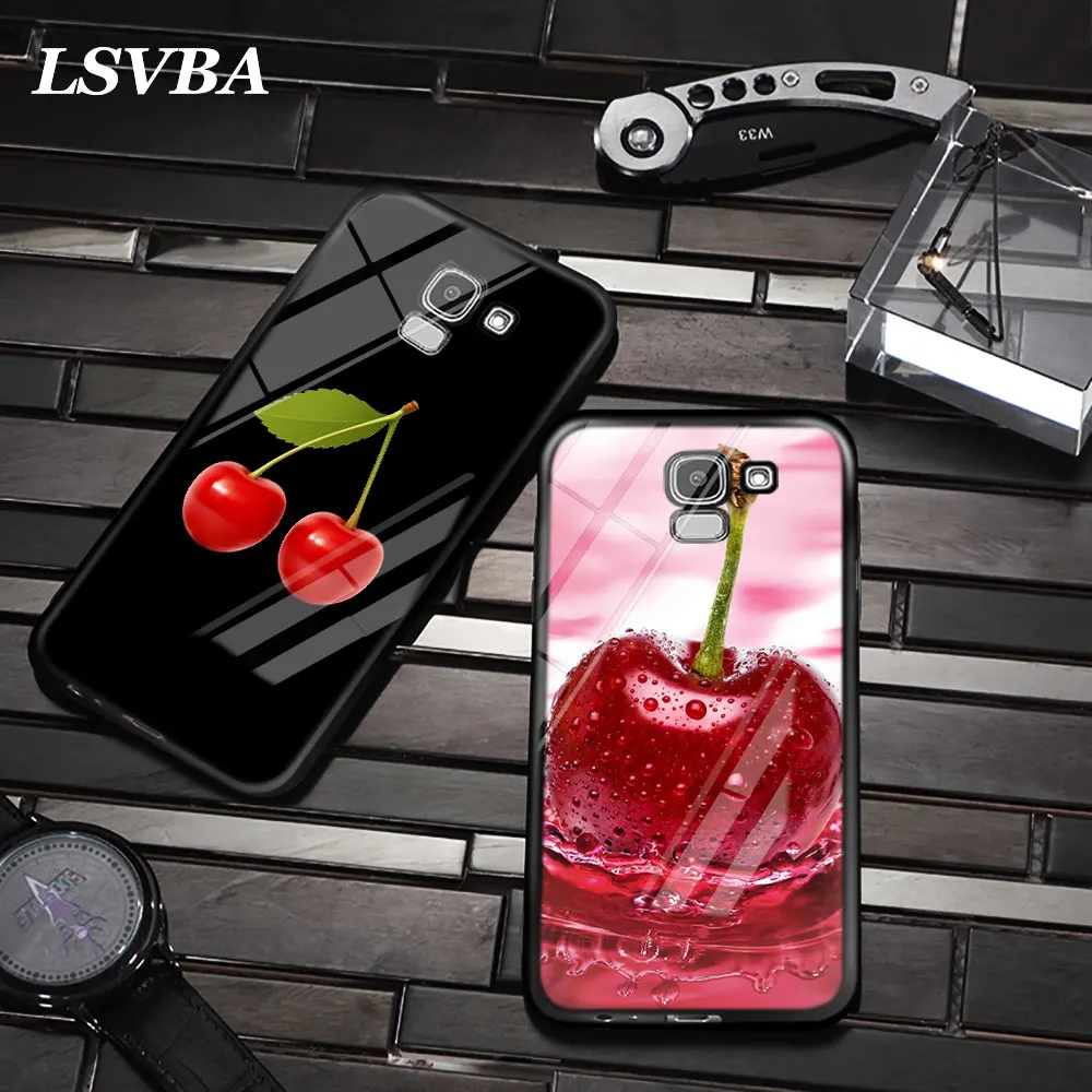 Чехол с розовыми вишнями для Samsung Galaxy J2 J3 J4 J5 J6 J7 Plus Core 2018 2017 2016 суперяркий