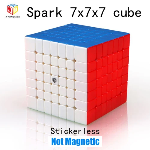 Spark Stickerless Дизайн Qiyi X-Man Spark M 7x7x7 волшебный магнитный кубик без наклеек профессиональные магниты Spark 7x7 скоростной куб головоломка Cubo magico - Цвет: Spark Stickerless