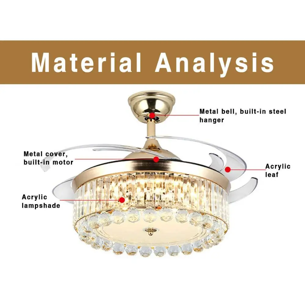 42 дюймовая элегантная светодиодная люстра с золотым кристаллом потолочный