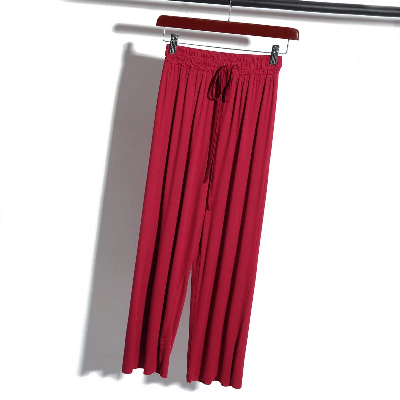 Женские брюки до щиколотки с высокой талией широкие весенние свободные