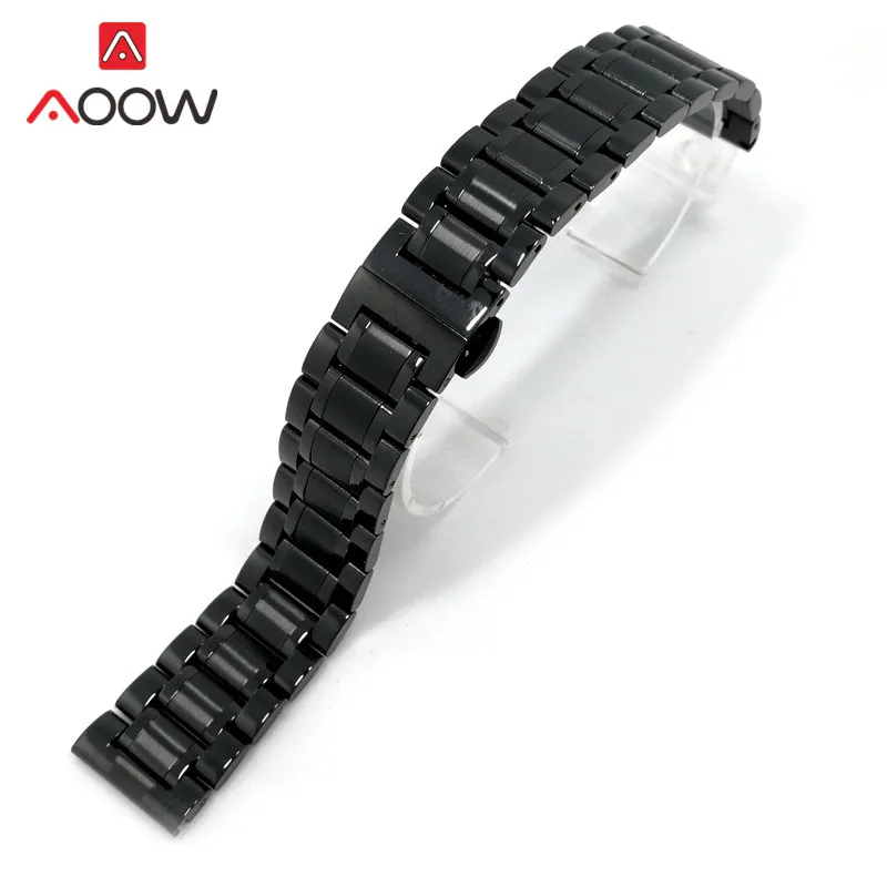 

5 Pointer Solid Stainless Steel Strap 16mm 18mm 20mm 22mm 24mm Butterfly Buckle Men Metal Replacement Band Watch Accessories