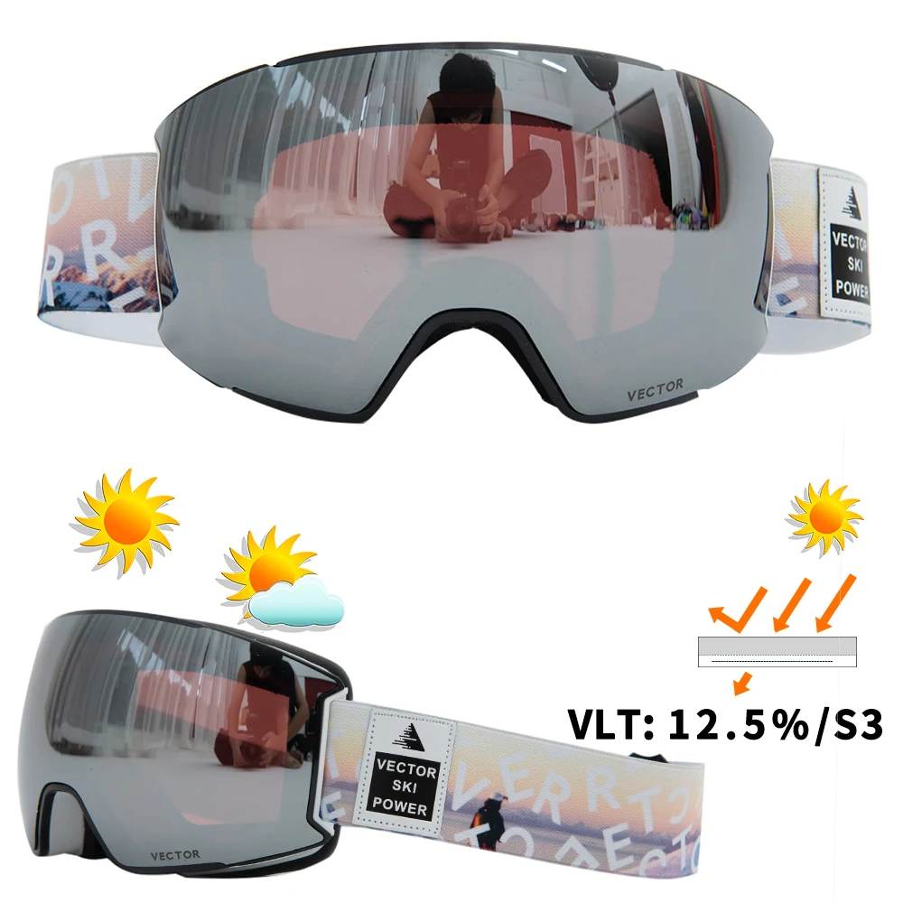 

Ski Goggles Snow Glasses Men UV400 Anti-fog Coatings Snowmobile Snowboard Skiing Women Sunglasses