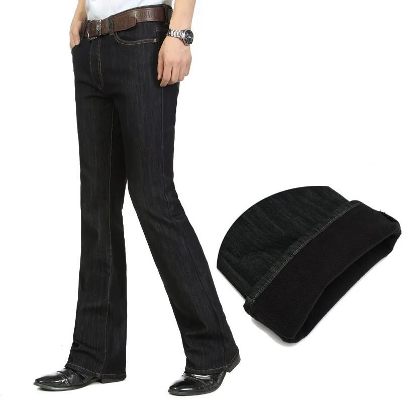 Бесплатная доставка высококачественные мужские Зимние флисовые расклешенные